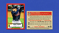 2021 Topps #T52-42 Freddie FREEMAN Redux Chrome Red {1952 Design} {Serial 47/70}