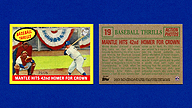 2021 Topps x Mickey MANTLE #19 1959 Topps Baseball Thrills Yellow {Serial 75/75}