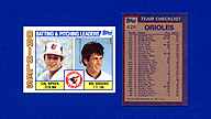 1984 Topps #426 Cal RIPKEN Mike BODDICKER Orioles Team Checklist