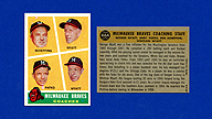 1960 Topps #464 Milwaukee Braves Coaches (Myatt | Pafko | Scheffing | Wyatt)