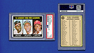 1967 Topps #242 N.L. RBI Leaders Hank AARON Bob CLEMENTE Richie ALLEN [PSA 7 NM 85512245]