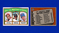 1972 Topps #85 1971 Joe TORRE Ralph GARR Glenn BECKERT N.L. Batting Leaders [Series 1]